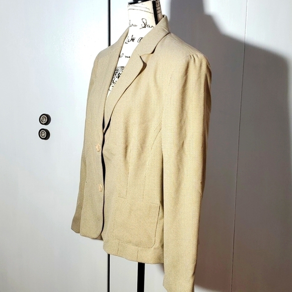 Norton McNaughton - Cream/Tan Lightly flecked suit coat Blazer Neutral Sz.14 - Picture 3 of 6